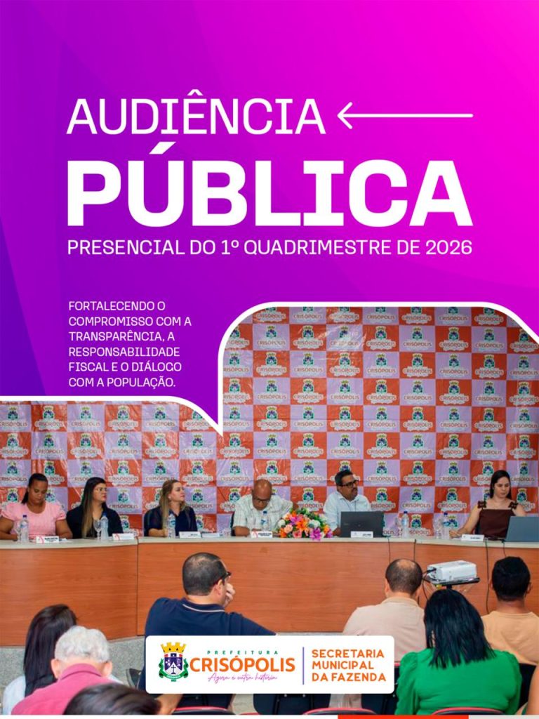 Audiência Pública Presencial do 1º Quadrimestre de 2026!