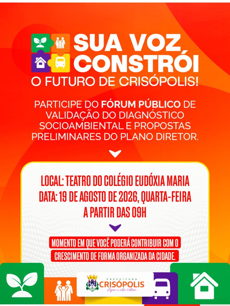 Participe da construção do futuro de Crisópolis!