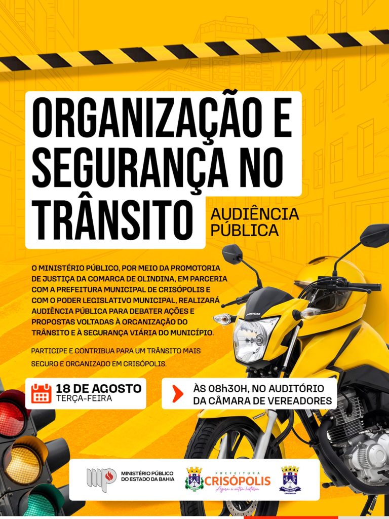 AUDIÊNCIA PÚBLICA – ORGANIZAÇÃO E SEGURANÇA NO TRÂNSITO!