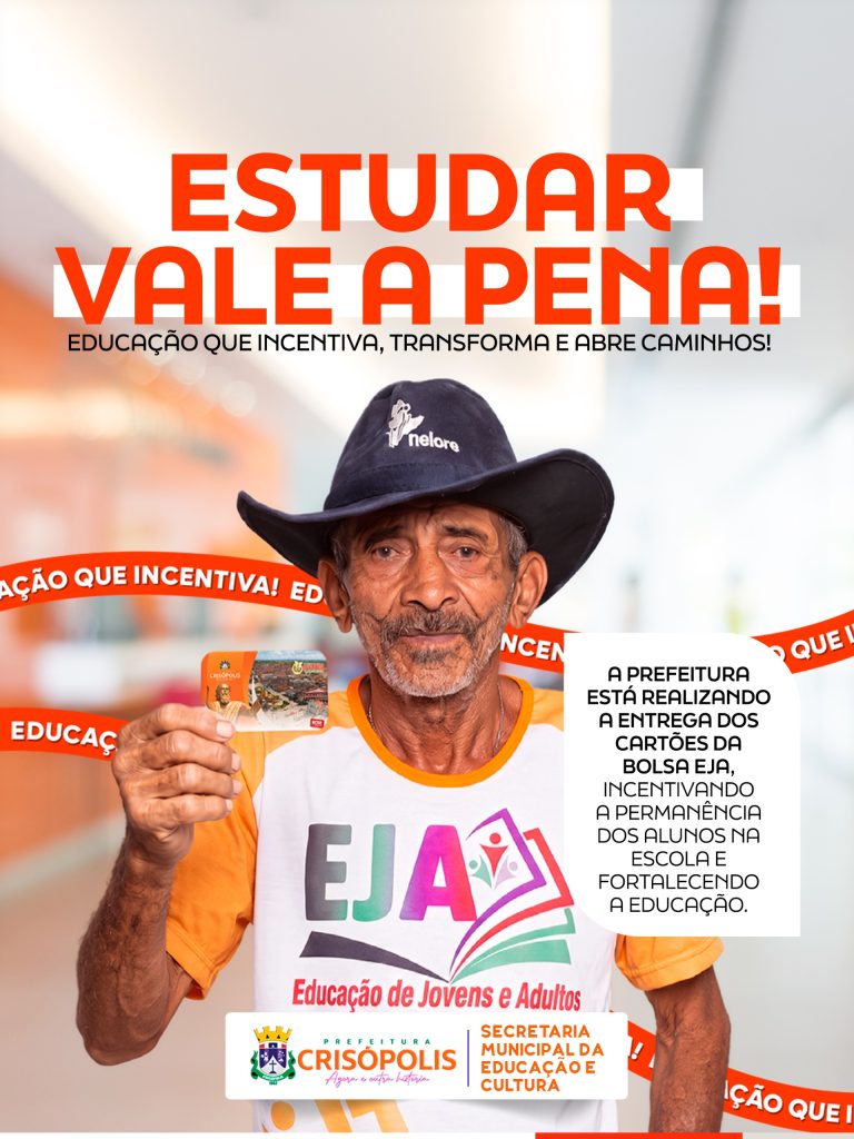 O Cartão do Incentivo EJA representa mais um avanço para a Educação de Jovens e Adultos em Crisópolis.